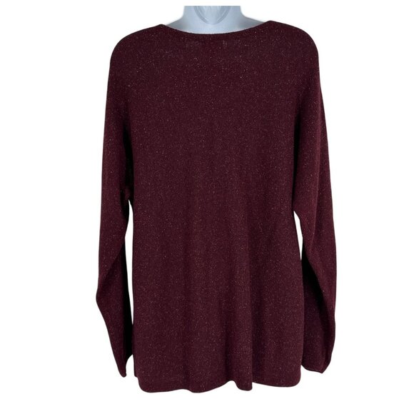 J Jill Women's Cotton Silk Blend Long Sleeve Round Neck Flecked Sweater Size L - Picture 4 of 9